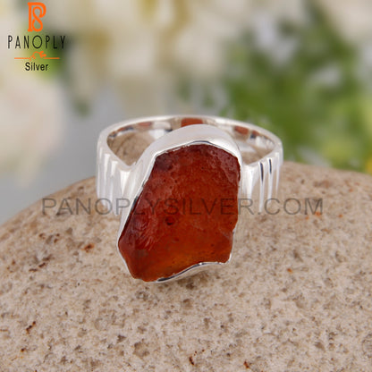 Carnelian 925 Sterling Silver Wedding Ring