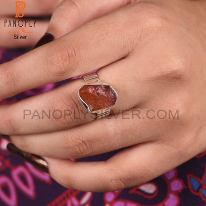 Carnelian 925 Sterling Silver Wedding Ring