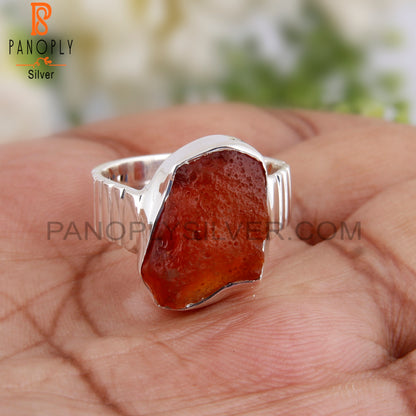Carnelian 925 Sterling Silver Wedding Ring