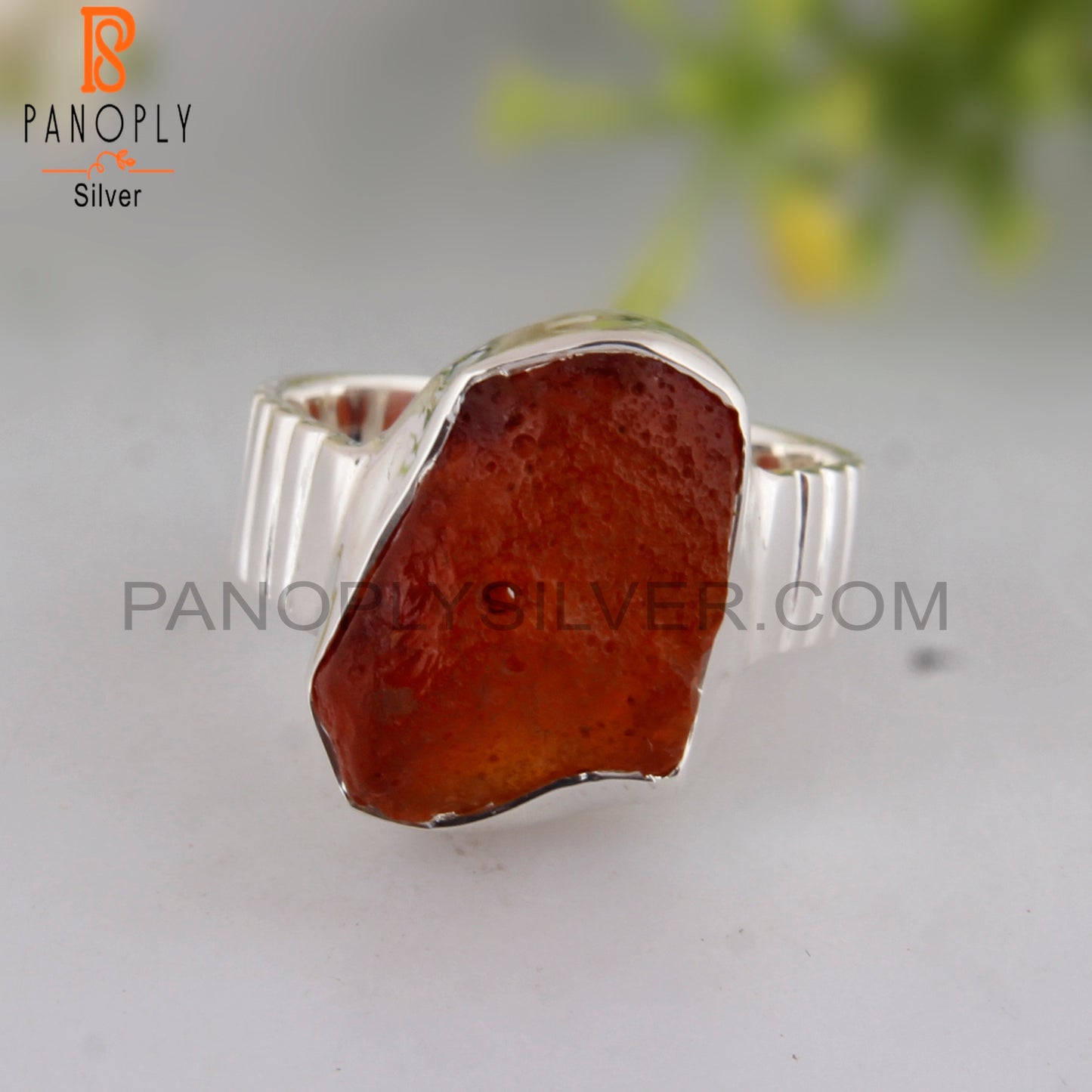 Carnelian 925 Sterling Silver Wedding Ring
