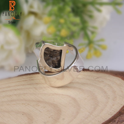 Meteorite Rough Unshaped 925 Sterling Silver Ring
