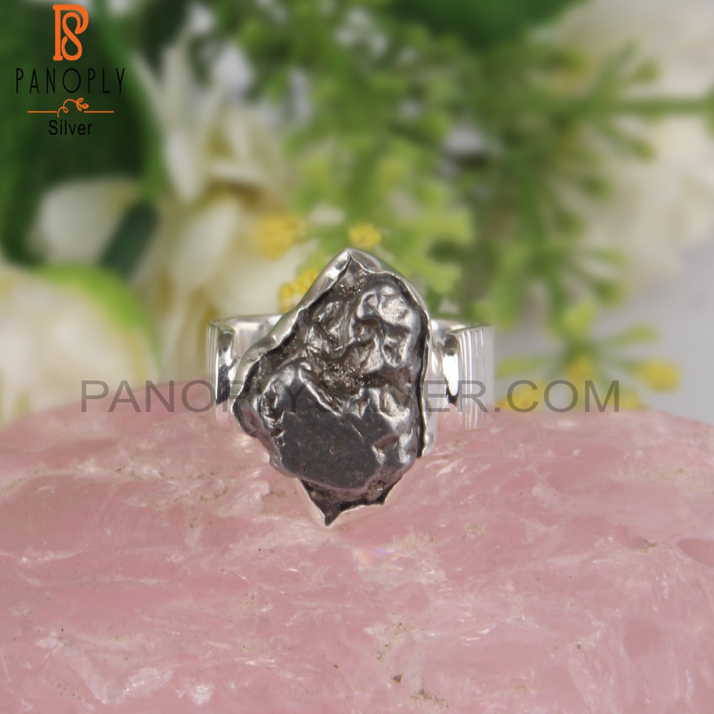 Meteorite Rough Unshaped 925 Sterling Silver Ring