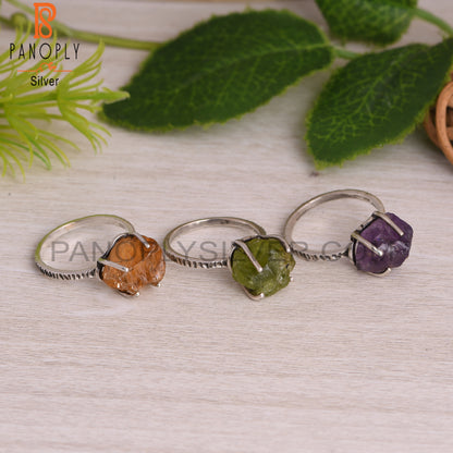 Amethyst, Citrine, Peridot 925 Sterling Silver Ring