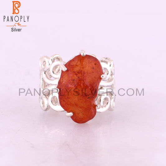 Carnelian Gemstone 925 Sterling Silver Ring