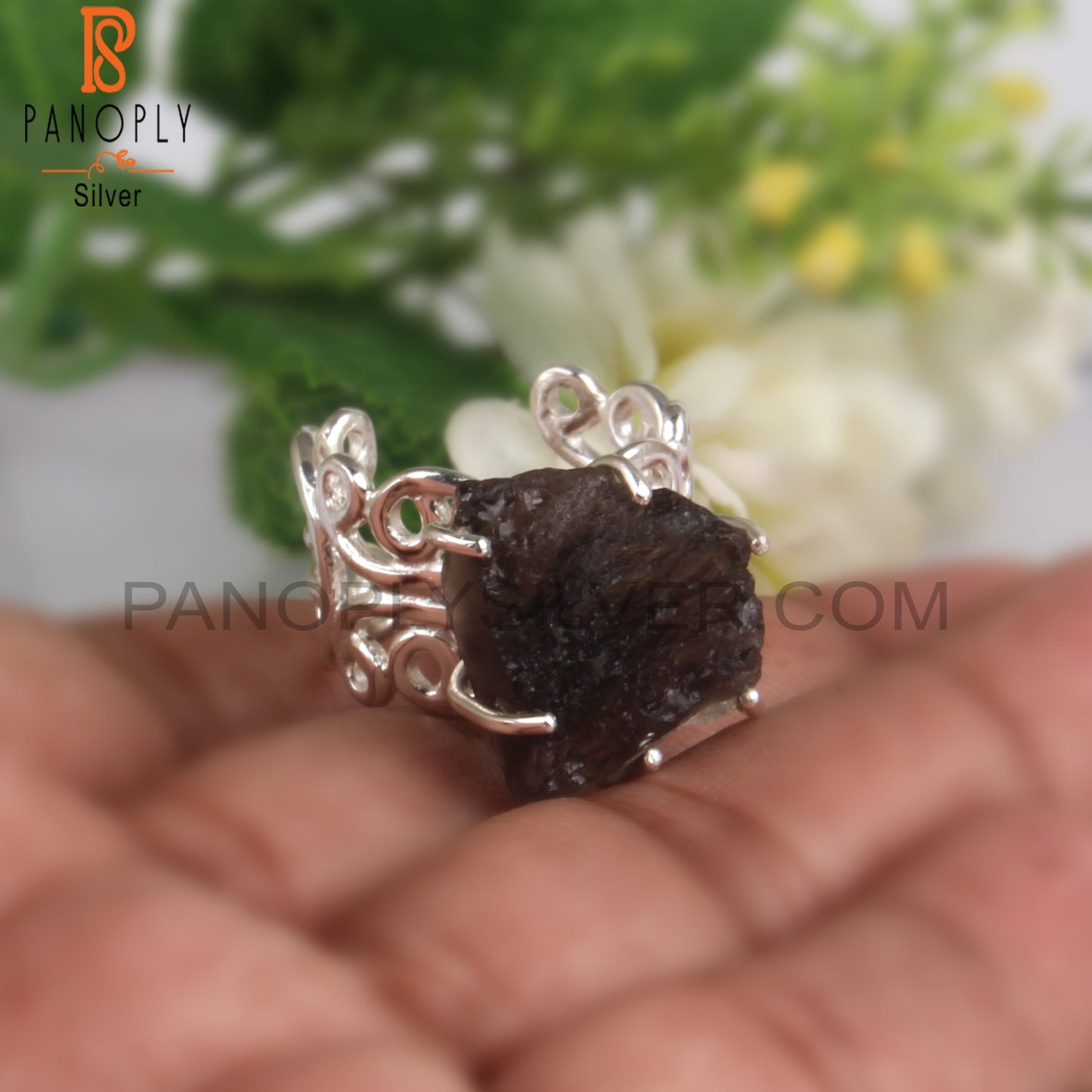 Rough Columbianite Sterling Silver 925 Stamp Ring