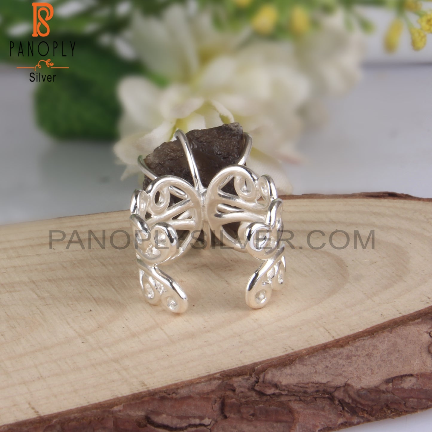 Rough Columbianite Sterling Silver 925 Stamp Ring