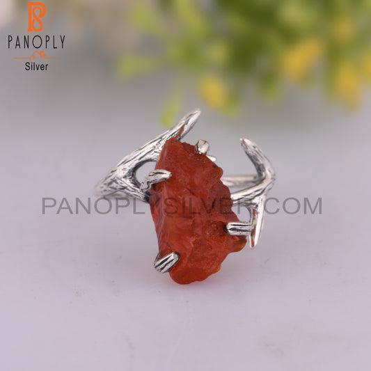 Stylish Designer Carnelian 925 Sterling Silver Ring