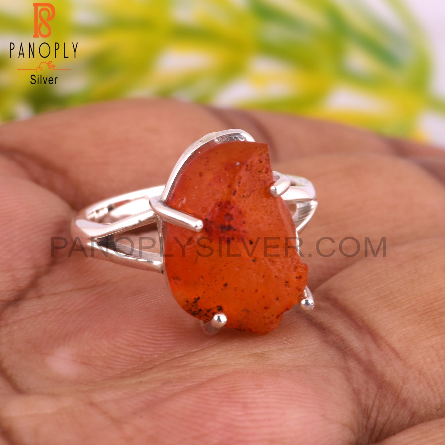 Hypoallergenic Carnelian 925 Sterling Silver Ring