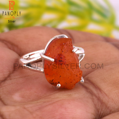 Hypoallergenic Carnelian 925 Sterling Silver Ring