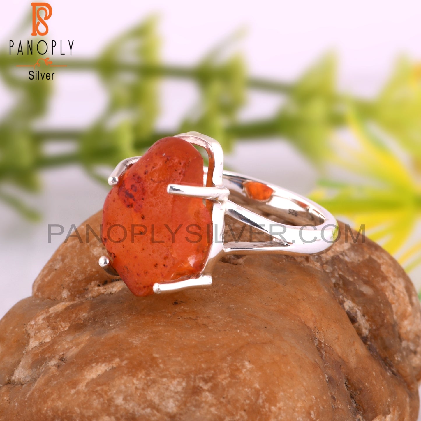 Hypoallergenic Carnelian 925 Sterling Silver Ring