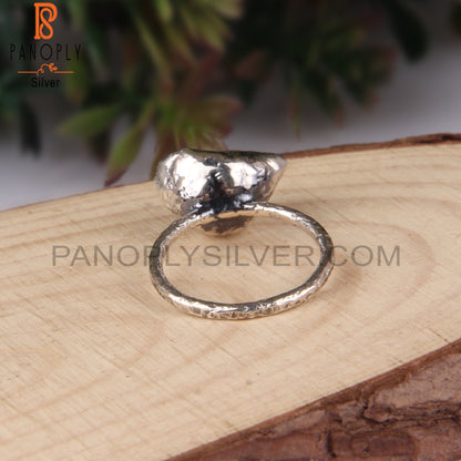 Rough Rainbow Moonstone Sterling Silver 925 Ring