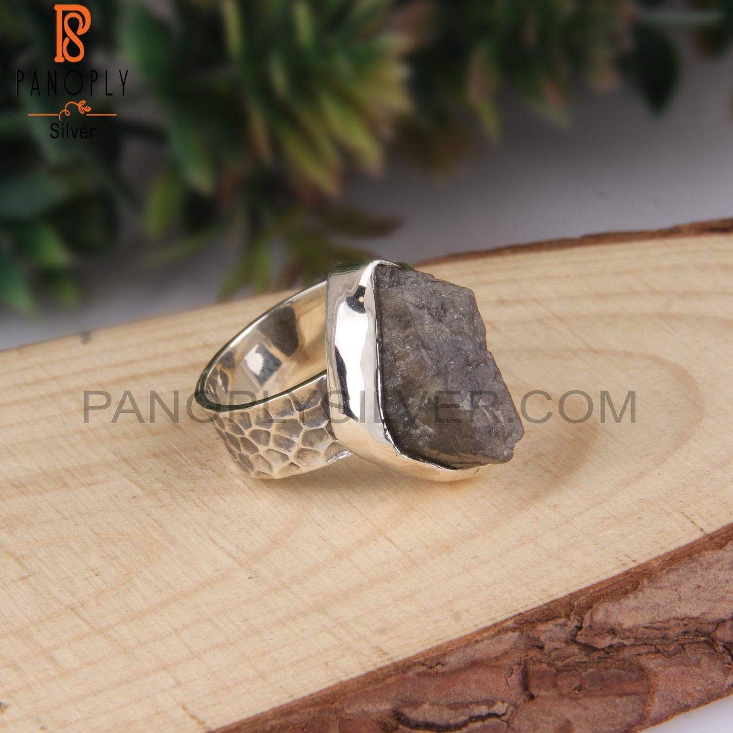 Labradorite Rough Stone 925 Sterling Silver Ring
