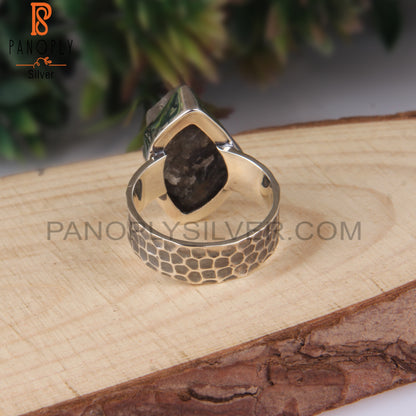 Labradorite Rough Stone 925 Sterling Silver Ring