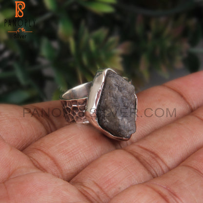 Labradorite Rough Stone 925 Sterling Silver Ring