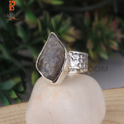 Labradorite Rough Stone 925 Sterling Silver Ring