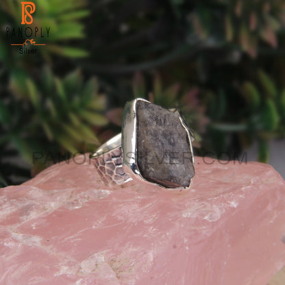 Labradorite Rough Stone 925 Sterling Silver Ring