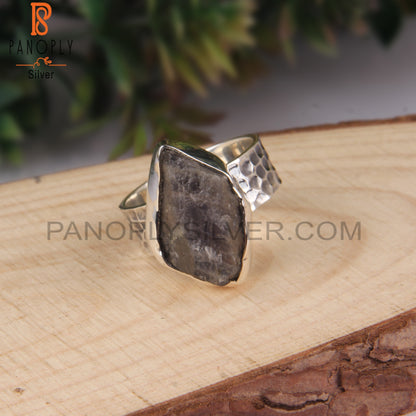 Labradorite Rough Stone 925 Sterling Silver Ring