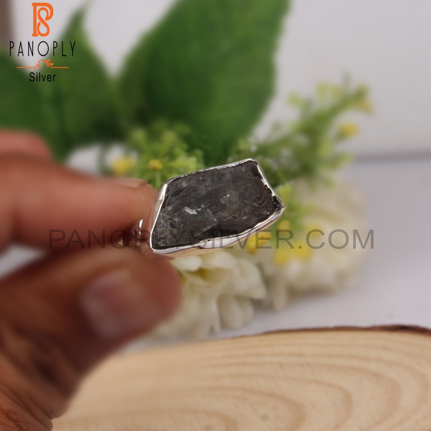 Rough Natural Labradorite 925 Sterling Silver Ring