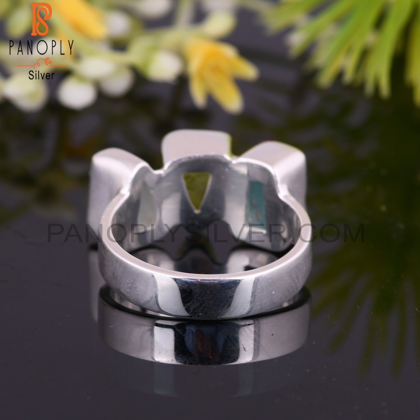 Aquamarine, Peridot & Apatite 925 Sterling Silver Ring