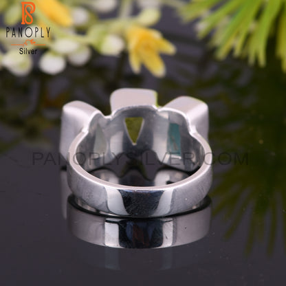 Aquamarine, Peridot & Apatite 925 Sterling Silver Ring