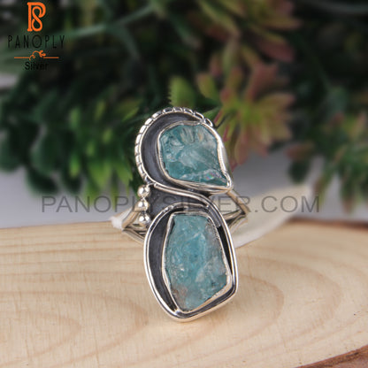 Rough Apatite Sterling Silver 925 Ring