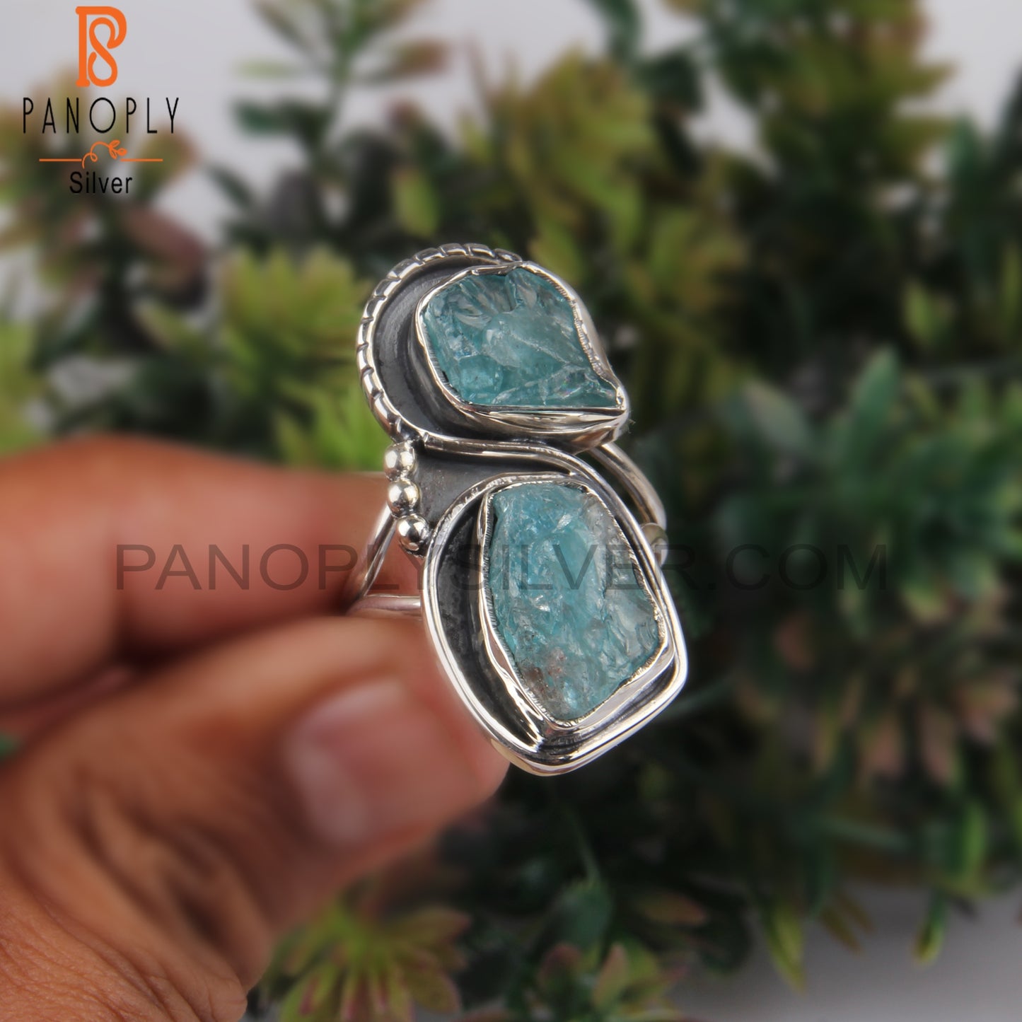 Rough Apatite Sterling Silver 925 Ring