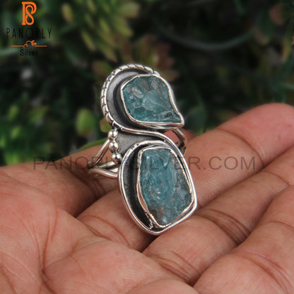 Rough Apatite Sterling Silver 925 Ring