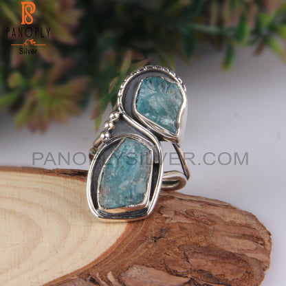 Rough Apatite Sterling Silver 925 Ring