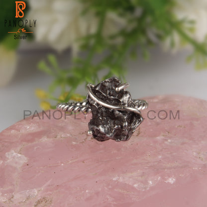 Meteorite Rough 925 Sterling Silver Twist Ring