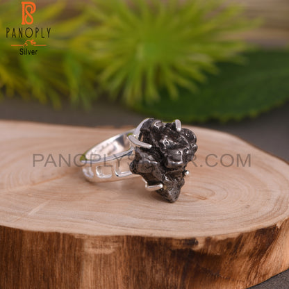 Meteorite Rough 925 Sterling Silver Ring