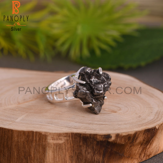 Meteorite Rough 925 Sterling Silver Ring
