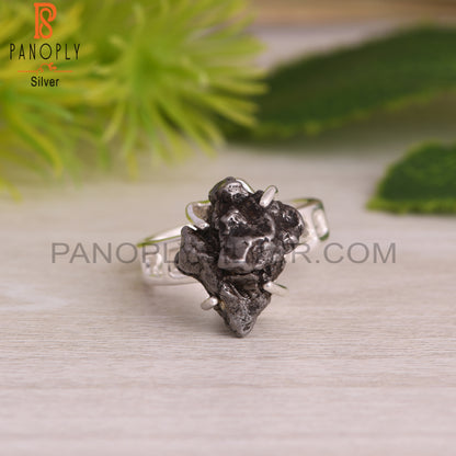 Meteorite Rough 925 Sterling Silver Ring