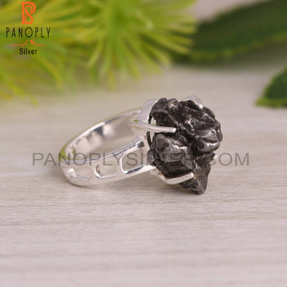Meteorite Rough 925 Sterling Silver Ring