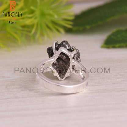 Meteorite Rough 925 Sterling Silver Ring