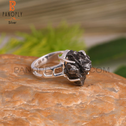 Meteorite Rough 925 Sterling Silver Ring