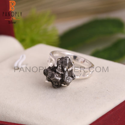Meteorite Rough 925 Sterling Silver Ring
