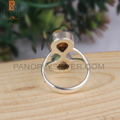 Pear Shape Designer Mojave Bumblebee Turquoise 925 Silver Ring