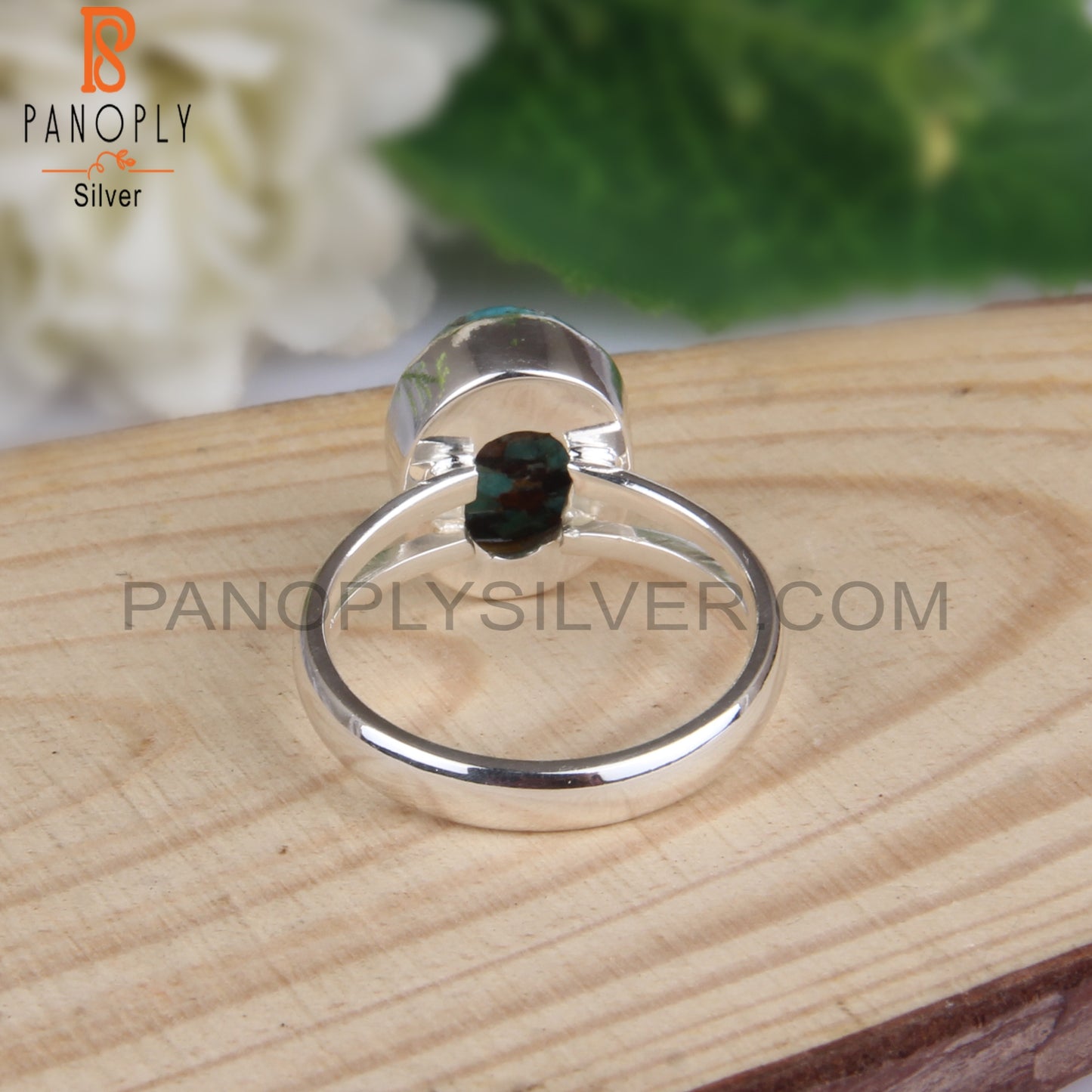 Boulder Turquoise Oval Shape 925 Silver Ring