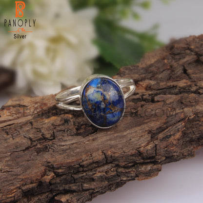 Cabochon Mojave Copper Lapis Oval 925 Sterling Silver Ring