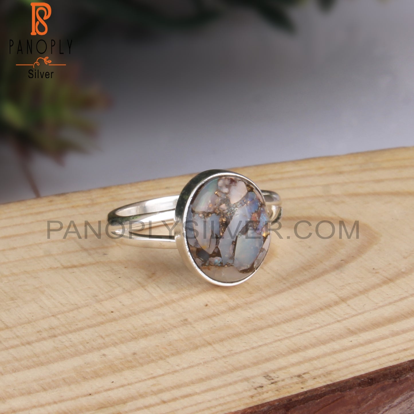 Mojave Copper Ethiopian Opal Gem Oval 925 Silver Ring