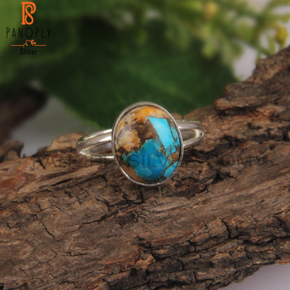 Mojave Copper Oyster Turquoise Silver Ring