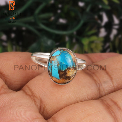 Mojave Copper Oyster Turquoise Silver Ring