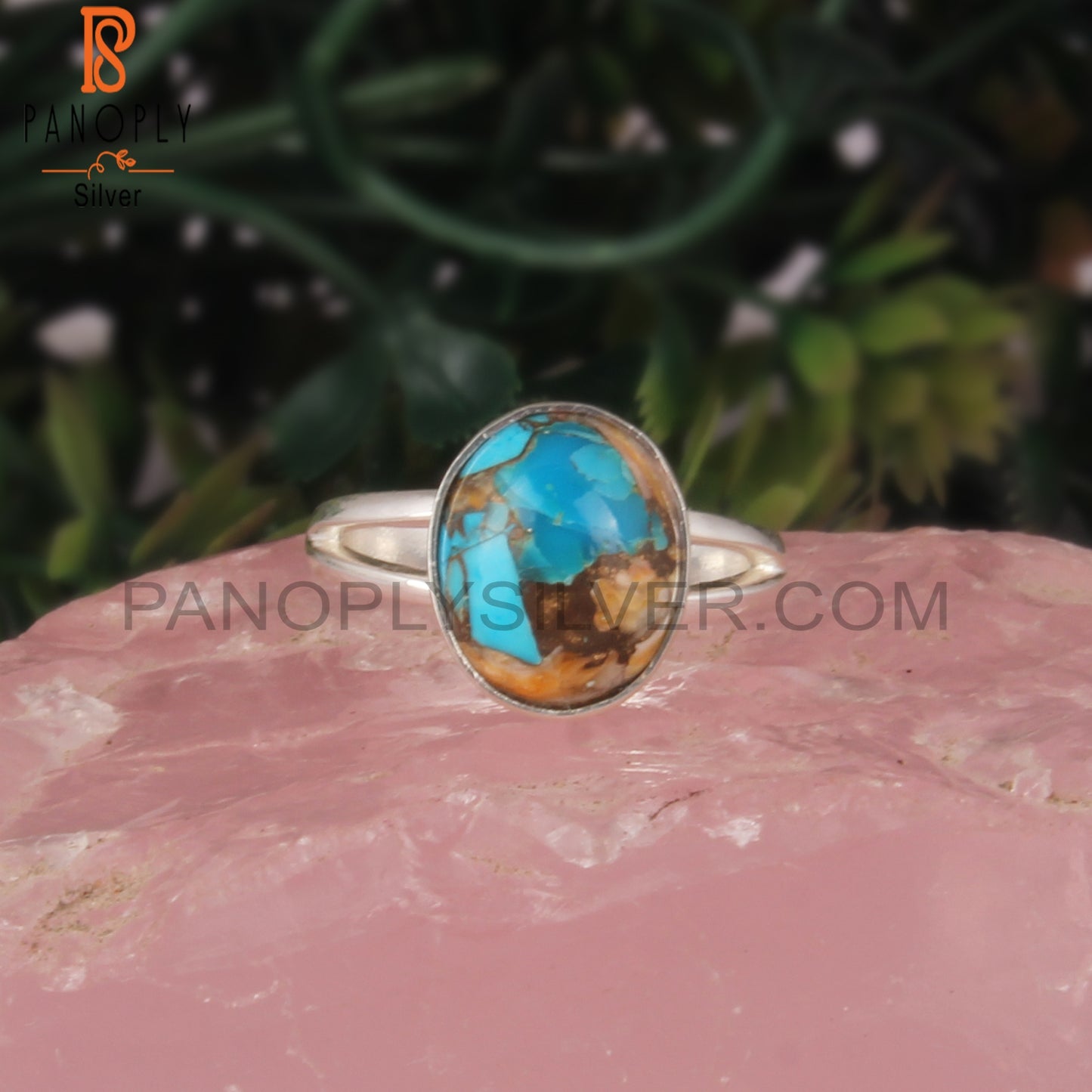 Mojave Copper Oyster Turquoise Silver Ring