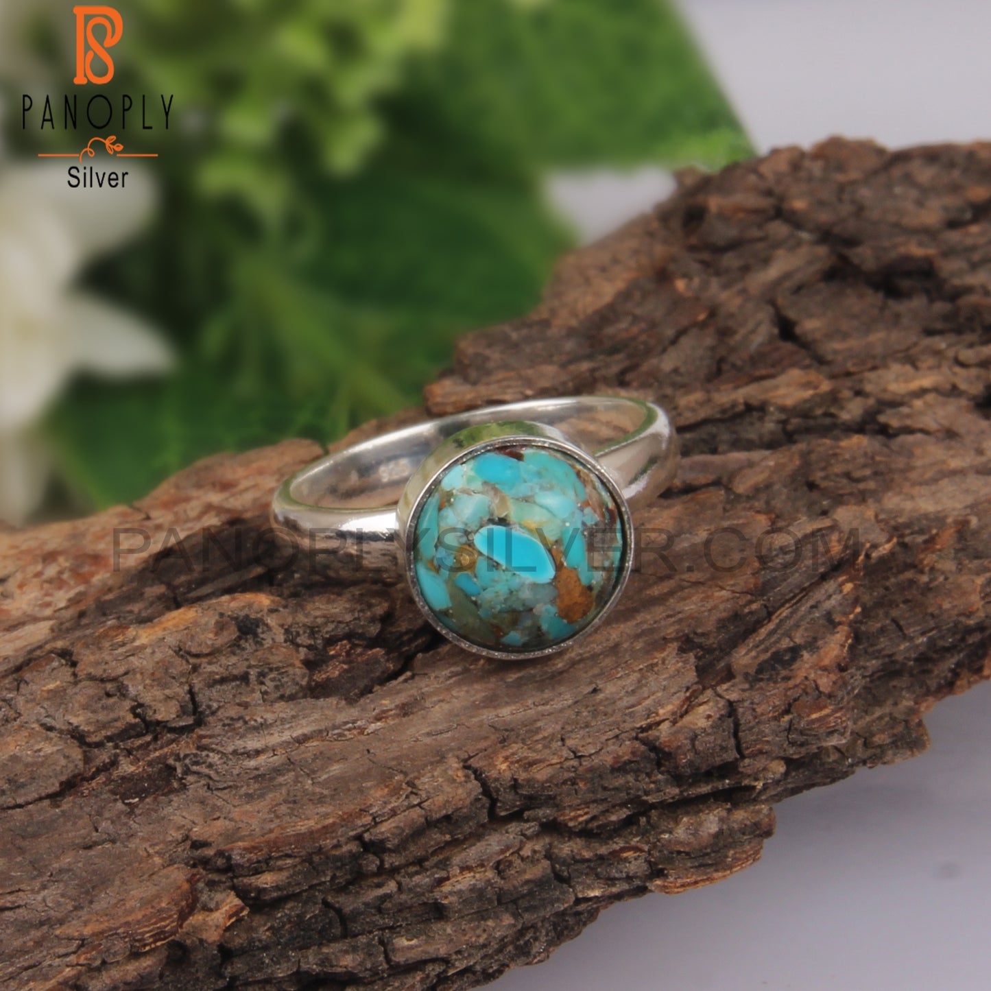 Boulder Turquoise Round Shape 925 Sterling Silver Ring