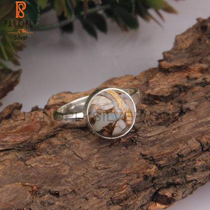 Ethiopian Opal Mojave Copper 925 Silver Wedding Ring
