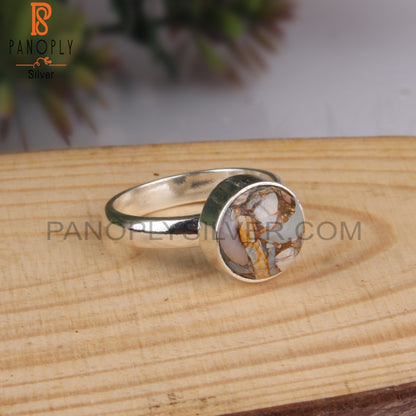 Ethiopian Opal Mojave Copper 925 Silver Wedding Ring