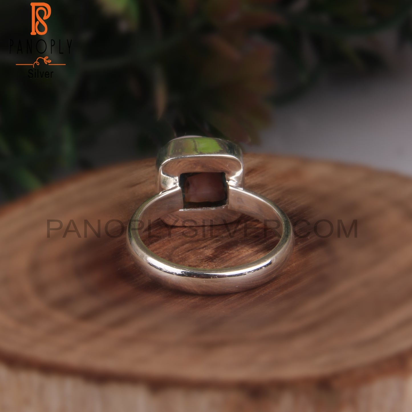 Mojave Copper Pink Opal Turquoise Cushion 925 Silver Ring