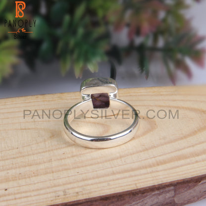 Mojave Copper Purple Oyster Turquoise Cushion 925 Silver Ring