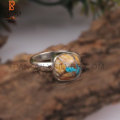 Mojave Copper Oyster Turquoise  Silver Ring