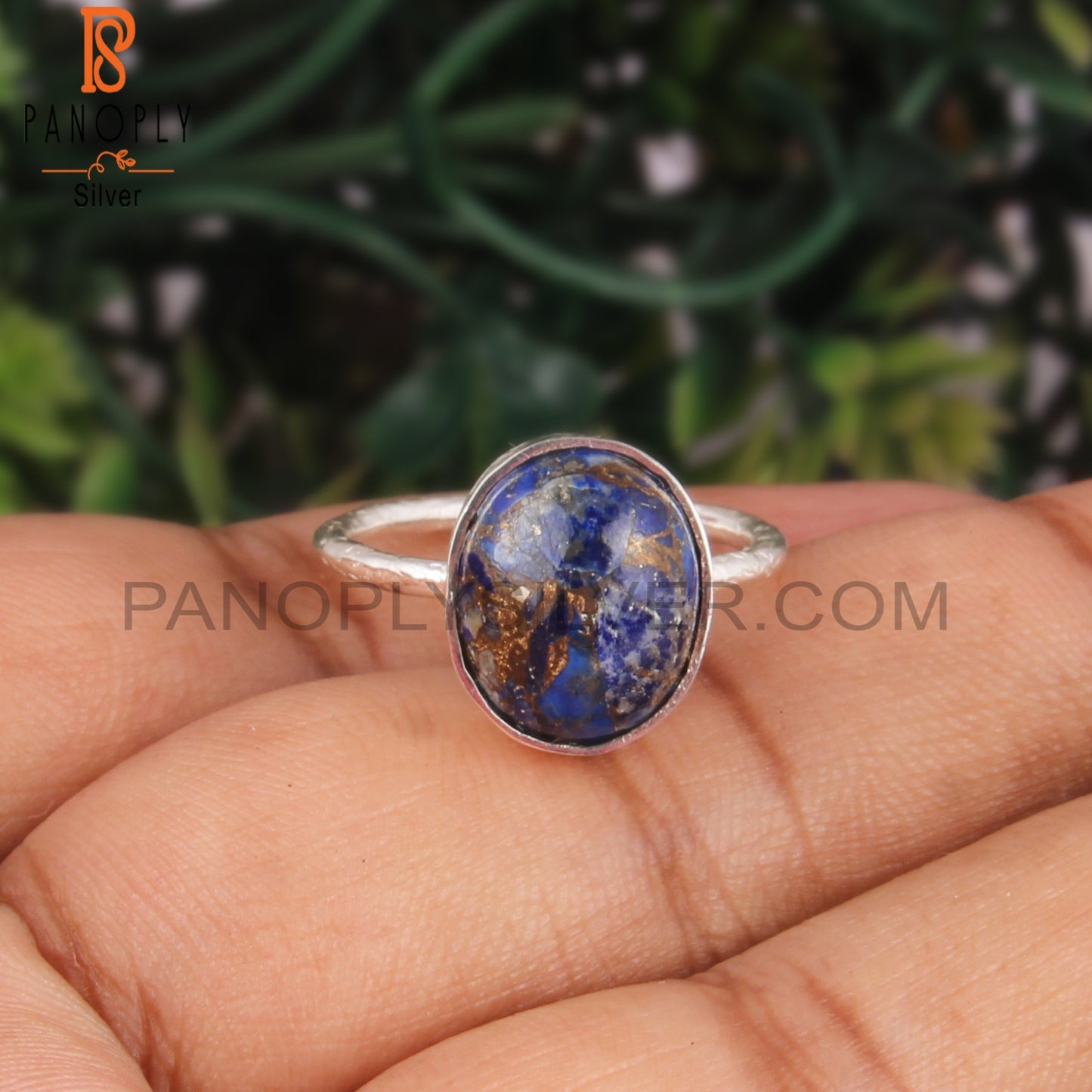 Mojave Copper Lapis Oval 925 Sterling Silver Gemstone Ring